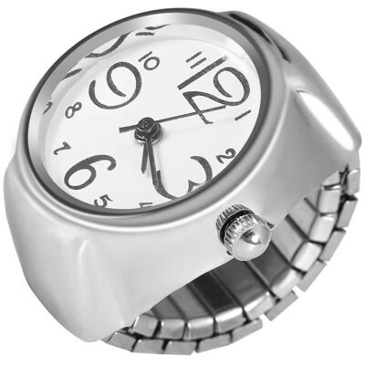 Bague montre - SALALIS - Ronde - Acier inoxydable - Quartz - Mixte Blanc - Publicité Bague montre - SALALIS - Ronde - Acier inoxydable - Quartz - Mixte Blanc - Publicité