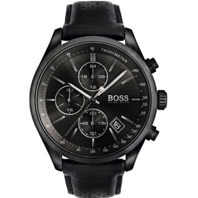 Montre Chronographe - HUGO BOSS - 1513474 - Cuir Noir - 44 mm - Étanchéité 3 ATM Noir - Publicité Montre Chronographe - HUGO BOSS - 1513474 - Cuir Noir - 44 mm - Étanchéité 3 ATM Noir - Publicité