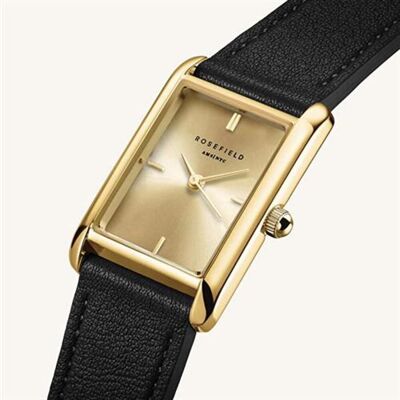 Montre femme - ROSEFIELD - Heirloom Champagne - Cuir noir - Quartz - Style chic Noir - Publicité Montre femme - ROSEFIELD - Heirloom Champagne - Cuir noir - Quartz - Style chic Noir - Publicité