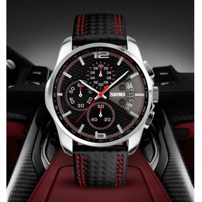 LINGYUE Mode Sport Hommes Montres Top Marque De Luxe Bracelet En Cuir Montres À Quartz Montre Chronographe Hommes - cadeau Rouge - Publicité LINGYUE Mode Sport Hommes Montres Top Marque De Luxe Bracelet En Cuir Montres À Quartz Montre Chronographe Hommes - cadeau Rouge - Publicité