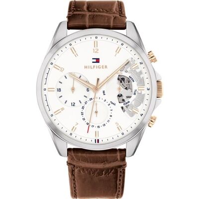 Montre - Tommy Hilfiger - 1710450 - Quartz - Cuir Marron - Résistante à leau 5 bar Marron - Publicité Montre - Tommy Hilfiger - 1710450 - Quartz - Cuir Marron - Résistante à leau 5 bar Marron - Publicité