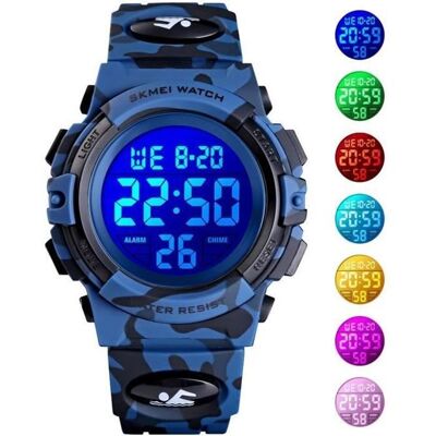 SHARPHY Montre Enfant Garcon de Marque Sport etanche numerique LED watch militaire 2025 bracelet bleu Cadeau pour enfants Bleu - Publicité SHARPHY Montre Enfant Garcon de Marque Sport etanche numerique LED watch militaire 2025 bracelet bleu Cadeau pour enfants Bleu - Publicité