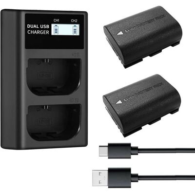 2PCS LP-E6NH batterie 2250mAh Qumox et chargeur USB Compatible avec Canon EOS R7 R5 R6 EOS R 5D II III IV 6D 6D II 7D 7D II 60D 70D - Publicité 2PCS LP-E6NH batterie 2250mAh Qumox et chargeur USB Compatible avec Canon EOS R7 R5 R6 EOS R 5D II III IV 6D 6D II 7D 7D II 60D 70D - Publicité