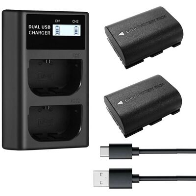 2PCS Qumox 2250mAh LP-E6NH batterie remplacement et Chargeur Compatible avec Canon EOS R7 R5 R6 R6 II R 5DIV 6DII 7DII 80D 90D - Publicité 2PCS Qumox 2250mAh LP-E6NH batterie remplacement et Chargeur Compatible avec Canon EOS R7 R5 R6 R6 II R 5DIV 6DII 7DII 80D 90D - Publicité
