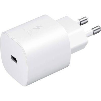 Samsung Chargeur Original Secteur Ultra Rapide 25W Blanc EP-TA800EWE + cable USB Type C - 4250451888511 Blanc - Publicité Samsung Chargeur Original Secteur Ultra Rapide 25W Blanc EP-TA800EWE + cable USB Type C - 4250451888511 Blanc - Publicité