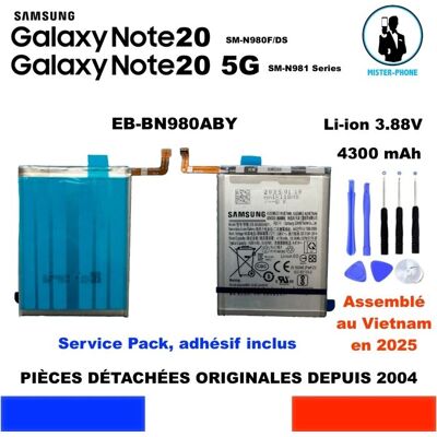 BATTERIE ORIGINALE SAMSUNG EB-BN980ABY GALAXY NOTE 20 5G SM-N980F/DS SM-N981U - Publicité BATTERIE ORIGINALE SAMSUNG EB-BN980ABY GALAXY NOTE 20 5G SM-N980F/DS SM-N981U - Publicité