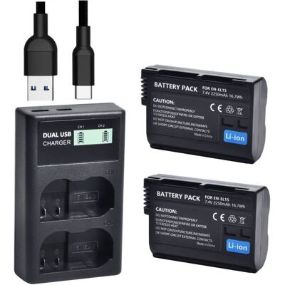 QUMOX EN-EL15 /EL15a/EL15b/EL15c Batterie de Rechange (2 Pcs) et Chargeur Double pour Nikon Z6 Z7 Z8 D750 D850 D7000 D7100 D7200 etc Noir - Publicité QUMOX EN-EL15 /EL15a/EL15b/EL15c Batterie de Rechange (2 Pcs) et Chargeur Double pour Nikon Z6 Z7 Z8 D750 D850 D7000 D7100 D7200 etc Noir - Publicité
