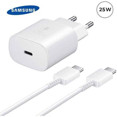 Chargeur Adaptateur secteur - Samsung - 25W - USB-C - Blanc - Compatible Galaxy A02S Blanc - Publicité Chargeur Adaptateur secteur - Samsung - 25W - USB-C - Blanc - Compatible Galaxy A02S Blanc - Publicité