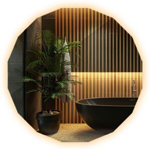 DECORTAPIS Miroir LED rond avec lumière chaude design moderne pour salle de bain 50x50 cm Noir - Publicité DECORTAPIS Miroir LED rond avec lumière chaude design moderne pour salle de bain 50x50 cm Noir - Publicité