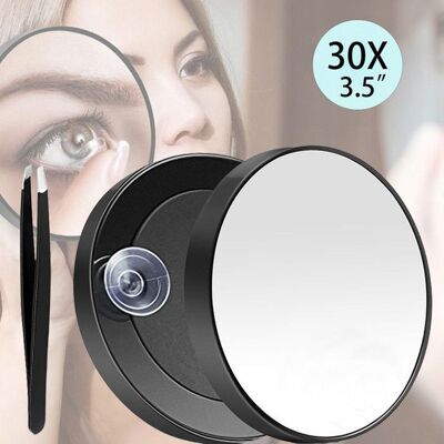 Miroir Grossissant - HOM2SEEKER - Miroir de Voyage - 89 cm - Ventouses - Pince à épiler Noir - Publicité Miroir Grossissant - HOM2SEEKER - Miroir de Voyage - 89 cm - Ventouses - Pince à épiler Noir - Publicité