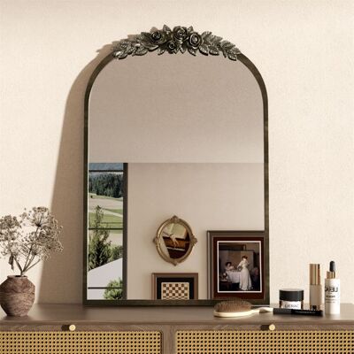 UNHO Miroir Mural Doré Décoration Salon - 50x75cm Miroir Arche Vintage pour Salle de Bain Cheminée Entrée Beige - Publicité UNHO Miroir Mural Doré Décoration Salon - 50x75cm Miroir Arche Vintage pour Salle de Bain Cheminée Entrée Beige - Publicité