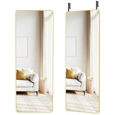 Miroir Intégral Suspendu - SONGMICS - 120x40 cm - Cadre Aluminium Doré - Verre Trempé Jaune - Publicité Miroir Intégral Suspendu - SONGMICS - 120x40 cm - Cadre Aluminium Doré - Verre Trempé Jaune - Publicité