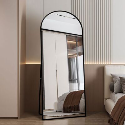 YLSZHYR Miroir sur Pied 180x80cm Miroir Mural Arqué Miroir Pleine Longueur Miroir de Sol Grand Miroir Mural Alliage dAluminium Cadre Noir - Publicité YLSZHYR Miroir sur Pied 180x80cm Miroir Mural Arqué Miroir Pleine Longueur Miroir de Sol Grand Miroir Mural Alliage dAluminium Cadre Noir - Publicité