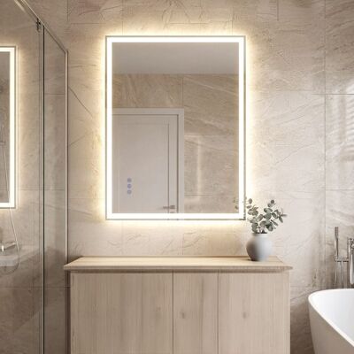 SONGMICS Miroir Mural Lumineux Rectangulaire Anti-buée et Réglable 807 x 607 cm Blanc Blanc - Publicité SONGMICS Miroir Mural Lumineux Rectangulaire Anti-buée et Réglable 807 x 607 cm Blanc Blanc - Publicité