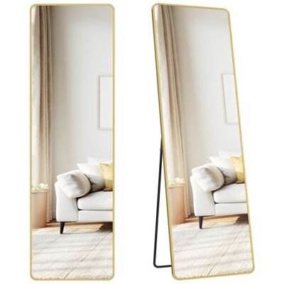 SONGMICS Psyche avec Miroir Grossissant Verre Trempé Rectangulaire Coins Arrondis 150 x 40 cm Doré Jaune - Publicité SONGMICS Psyche avec Miroir Grossissant Verre Trempé Rectangulaire Coins Arrondis 150 x 40 cm Doré Jaune - Publicité