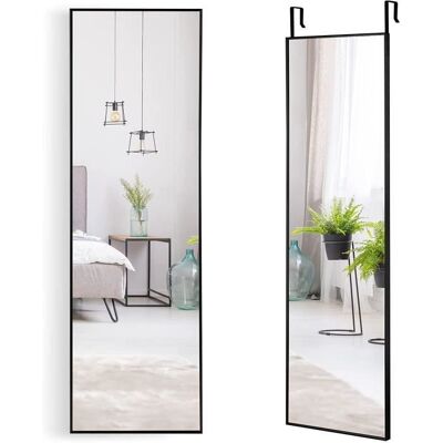 GIANTEX Miroir Mural/de Porte Rectangulaire 120H x 37L CM Psyché Suspendu Antidéflagrant avec Crochets Réglables Cadre en Blanc - Publicité GIANTEX Miroir Mural/de Porte Rectangulaire 120H x 37L CM Psyché Suspendu Antidéflagrant avec Crochets Réglables Cadre en Blanc - Publicité