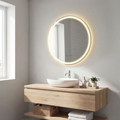 SONGMICS Miroir Mural Rond Anti-buée Luminosité et Température Réglables pour Chambre Coiffeuse 51 cm Blanc Blanc - Publicité SONGMICS Miroir Mural Rond Anti-buée Luminosité et Température Réglables pour Chambre Coiffeuse 51 cm Blanc Blanc - Publicité