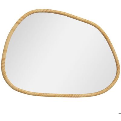 Miroir mural - HOMCOM - forme organique - cadre en bois - décoration dintérieur - horizontal ou vertical - 80 x 60 cm - naturel Beige - Publicité Miroir mural - HOMCOM - forme organique - cadre en bois - décoration dintérieur - horizontal ou vertical - 80 x 60 cm - naturel Beige - Publicité