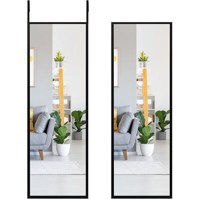 GIANTEX Miroir Mural Réglable en Hauteur Miroir Porte avec Crochets 2 Méthodes dInstallation Cadre en Fer Noir - Publicité GIANTEX Miroir Mural Réglable en Hauteur Miroir Porte avec Crochets 2 Méthodes dInstallation Cadre en Fer Noir - Publicité