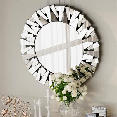 Miroir Rond Mural Salon - Grand Miroir Murale - Entrée Miroir Suspendu Design - Miroir Décoratif Design - 79x79cm - Publicité Miroir Rond Mural Salon - Grand Miroir Murale - Entrée Miroir Suspendu Design - Miroir Décoratif Design - 79x79cm - Publicité