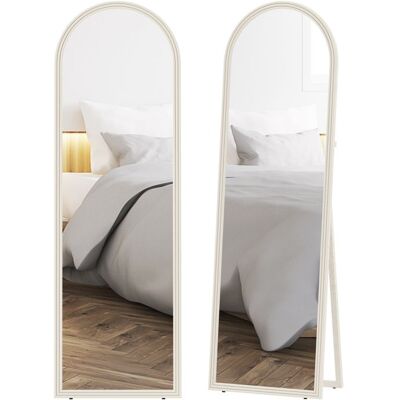 Miroir de sol arqué - HOMCOM - pleine longueur - cadre en effet imitation pierre - pour salon chambre - 50 x 160 cm - blanc Blanc - Publicité Miroir de sol arqué - HOMCOM - pleine longueur - cadre en effet imitation pierre - pour salon chambre - 50 x 160 cm - blanc Blanc - Publicité