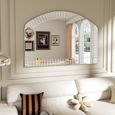 Miroir Mural Décoratif Salon 100x70cm - UNHO - Arche - Argenté - Contemporain - Design - Publicité Miroir Mural Décoratif Salon 100x70cm - UNHO - Arche - Argenté - Contemporain - Design - Publicité