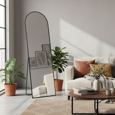 SONGMICS Miroir Intégral 160 x 50 cm sur Pied Grand Miroir À Poser au Sol Cadre en Alliage d’Aluminium Verre Trempé Noir d’Encre Noir - Publicité SONGMICS Miroir Intégral 160 x 50 cm sur Pied Grand Miroir À Poser au Sol Cadre en Alliage d’Aluminium Verre Trempé Noir d’Encre Noir - Publicité
