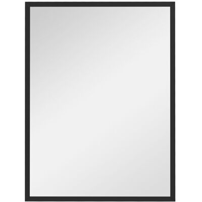 Miroir mural HOMCOM rectangulaire 80 x 60 cm cadre en bois noir idéal pour la salle de bain salon ou chambre Noir - Publicité Miroir mural HOMCOM rectangulaire 80 x 60 cm cadre en bois noir idéal pour la salle de bain salon ou chambre Noir - Publicité