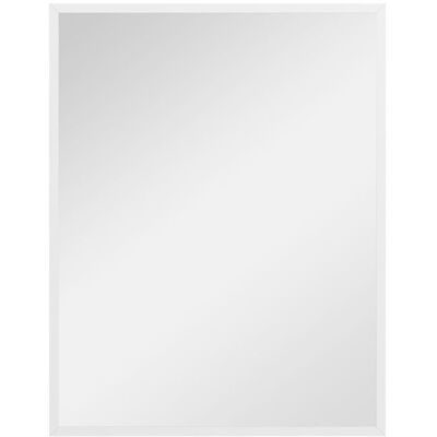 Miroir mural HOMCOM rectangulaire 90 x 70 cm cadre en bois blanc idéal pour la salle de bain salon ou chambre Blanc - Publicité Miroir mural HOMCOM rectangulaire 90 x 70 cm cadre en bois blanc idéal pour la salle de bain salon ou chambre Blanc - Publicité