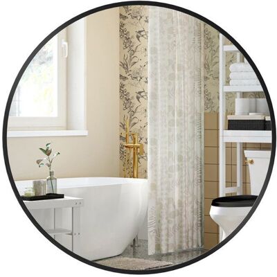 SONGMICS Miroir Mural Rond Diamètre 50 cm Cadre en Métal Facile à Installer pour Salle de Bain Salon Chambre Entrée Couloir Noir Noir - Publicité SONGMICS Miroir Mural Rond Diamètre 50 cm Cadre en Métal Facile à Installer pour Salle de Bain Salon Chambre Entrée Couloir Noir Noir - Publicité
