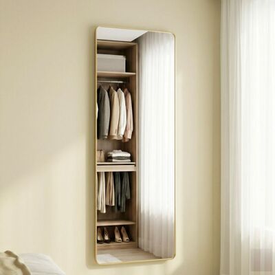 SONGMICS Miroir Suspendu Rectangulaire 120 x 40 cm Cadre en Alliage dAluminium Verre Trempé Doré Jaune - Publicité SONGMICS Miroir Suspendu Rectangulaire 120 x 40 cm Cadre en Alliage dAluminium Verre Trempé Doré Jaune - Publicité