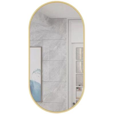 HURT MEBLOWY Miroir ovale 100x50cm cadre doré Jaune - Publicité HURT MEBLOWY Miroir ovale 100x50cm cadre doré Jaune - Publicité