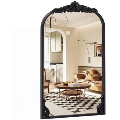 Miroir Mural Arqué Vintage 76 x 51 cm COSTWAY Cadre Métal Décoration Intérieure Orné pour Entrée Chambre Salon Salle de Bain Noir - Publicité Miroir Mural Arqué Vintage 76 x 51 cm COSTWAY Cadre Métal Décoration Intérieure Orné pour Entrée Chambre Salon Salle de Bain Noir - Publicité