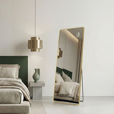SONGMICS Miroir Intégral 160 x 50 cm Miroir Rectangulaire Cadre en Alliage d’Aluminium Verre Trempé pour Chambre Dressing Doré Clair Jaune - Publicité SONGMICS Miroir Intégral 160 x 50 cm Miroir Rectangulaire Cadre en Alliage d’Aluminium Verre Trempé pour Chambre Dressing Doré Clair Jaune - Publicité