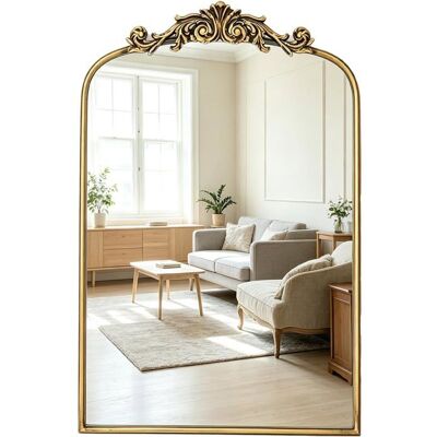 Miroir Baroque Antique Doré - Miroir Murale Vintage avec Forme Arche Doré pour Hall Salon & Salle de Bain 40x61cm - Publicité Miroir Baroque Antique Doré - Miroir Murale Vintage avec Forme Arche Doré pour Hall Salon & Salle de Bain 40x61cm - Publicité