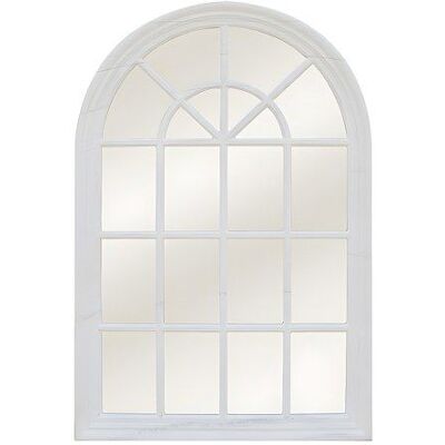 VENTE-UNIQUE Miroir fenêtre en bois de paulownia - L. 80 x H. 120 cm - Blanc effet vieilli - MONTESQUIEU Blanc - Publicité VENTE-UNIQUE Miroir fenêtre en bois de paulownia - L. 80 x H. 120 cm - Blanc effet vieilli - MONTESQUIEU Blanc - Publicité