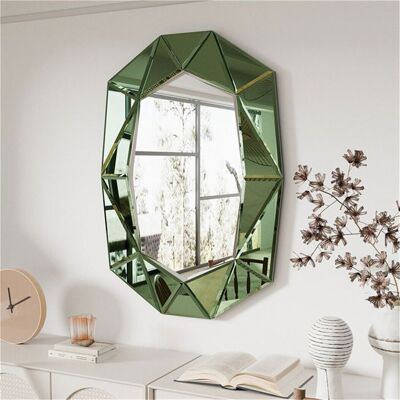 UNHO Miroir Mural - Grand - Émeraude - Ovale - 100x72cm - Design Contemporain Vert - Publicité UNHO Miroir Mural - Grand - Émeraude - Ovale - 100x72cm - Design Contemporain Vert - Publicité