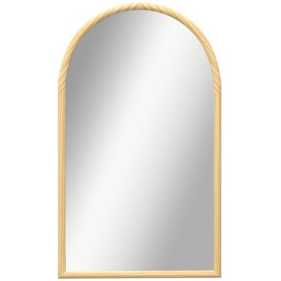 Miroir mural arche - HOMCOM - 110 x 65 cm Cadre en bois Miroir arqué pour le salon la chambre lentrée bois naturel Marron - Publicité Miroir mural arche - HOMCOM - 110 x 65 cm Cadre en bois Miroir arqué pour le salon la chambre lentrée bois naturel Marron - Publicité