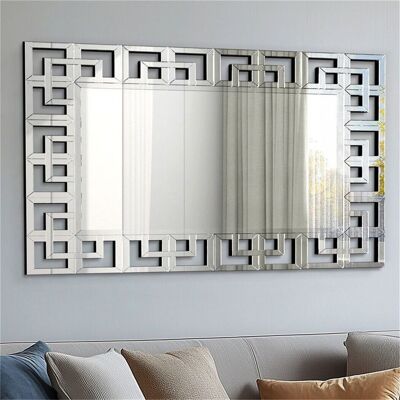 UNHO Grand Miroir Mural Décoration Salon Miroir Déco Murale Rectangulaire pour Chambre Salle de Bain 100x70cm Blanc - Publicité UNHO Grand Miroir Mural Décoration Salon Miroir Déco Murale Rectangulaire pour Chambre Salle de Bain 100x70cm Blanc - Publicité