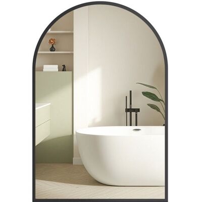 Miroir Mural Arqué - SONGMICS - 91x61 cm - Cadre Aluminium - Film Sécurité - Noir dencre Noir - Publicité Miroir Mural Arqué - SONGMICS - 91x61 cm - Cadre Aluminium - Film Sécurité - Noir dencre Noir - Publicité