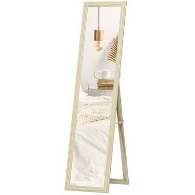 HOMCOM - Miroir sur pied rectangulaire - MDF - 37x37x154cm - bois naturel Beige - Publicité HOMCOM - Miroir sur pied rectangulaire - MDF - 37x37x154cm - bois naturel Beige - Publicité