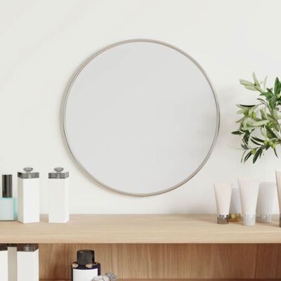 Miroir mural argenté vidaXL 30 cm rond pour salle de bain et maquillage - Publicité Miroir mural argenté vidaXL 30 cm rond pour salle de bain et maquillage - Publicité