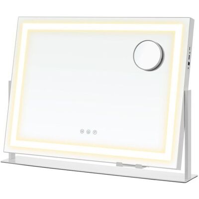 Miroir de Maquillage - SONGMICS - LED - Contrôle Tactile - Blanc Mat - Publicité Miroir de Maquillage - SONGMICS - LED - Contrôle Tactile - Blanc Mat - Publicité