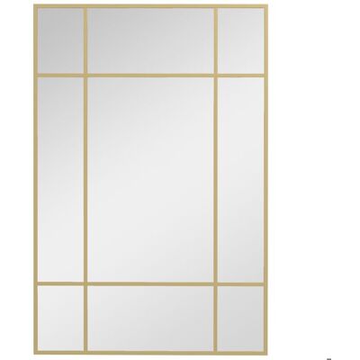 Miroir mural HOMCOM verrière rectangulaire style fenêtre horizontal ou vertical avec 4 crochets en métal doré - 90x60 cm Jaune - Publicité Miroir mural HOMCOM verrière rectangulaire style fenêtre horizontal ou vertical avec 4 crochets en métal doré - 90x60 cm Jaune - Publicité