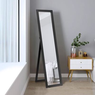 GIANTEX Miroir sur Pied et Mural 155 H X 37L X 50l CM Miroir Rectangulaire Psyché de Chambre Film Antidéflagrant +Cadre en MDF Noir Noir - Publicité GIANTEX Miroir sur Pied et Mural 155 H X 37L X 50l CM Miroir Rectangulaire Psyché de Chambre Film Antidéflagrant +Cadre en MDF Noir Noir - Publicité