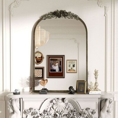 UNHO Miroir Mural - Doré - Vintage - 60.5x5x91.6cm - Arche - Décoration Salon - Publicité UNHO Miroir Mural - Doré - Vintage - 60.5x5x91.6cm - Arche - Décoration Salon - Publicité
