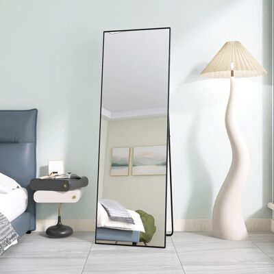 YLSZHYR Miroir sur Pied 162 x 53 cm Miroir Pleine Longueur Grand Miroir Mural Miroir de Sol Dressing Miroir Alliage dAluminium Cadre Noir - Publicité YLSZHYR Miroir sur Pied 162 x 53 cm Miroir Pleine Longueur Grand Miroir Mural Miroir de Sol Dressing Miroir Alliage dAluminium Cadre Noir - Publicité