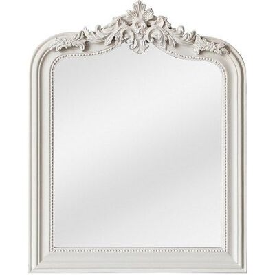 VENTE-UNIQUE Miroir trumeau avec moulures en bois de paulownia - L. 80 x H. 100 cm - Blanc mat - NOVARA Blanc - Publicité VENTE-UNIQUE Miroir trumeau avec moulures en bois de paulownia - L. 80 x H. 100 cm - Blanc mat - NOVARA Blanc - Publicité