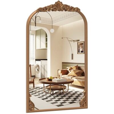 Miroir Mural Doré Antique - RELAX4LIFE - Cadre Baroque Orné - Métal Robuste - 76X51CM - Miroir Arqué Décoratif pour Entrée Marron - Publicité Miroir Mural Doré Antique - RELAX4LIFE - Cadre Baroque Orné - Métal Robuste - 76X51CM - Miroir Arqué Décoratif pour Entrée Marron - Publicité