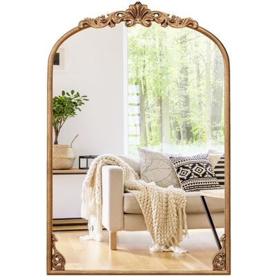 90 x 61 cm Miroir Mural Arqué Vintage COSTWAY Miroir Baroque Antique Doré Cadre en Métal Décoration Intérieure pour Entrée Salon - Publicité 90 x 61 cm Miroir Mural Arqué Vintage COSTWAY Miroir Baroque Antique Doré Cadre en Métal Décoration Intérieure pour Entrée Salon - Publicité